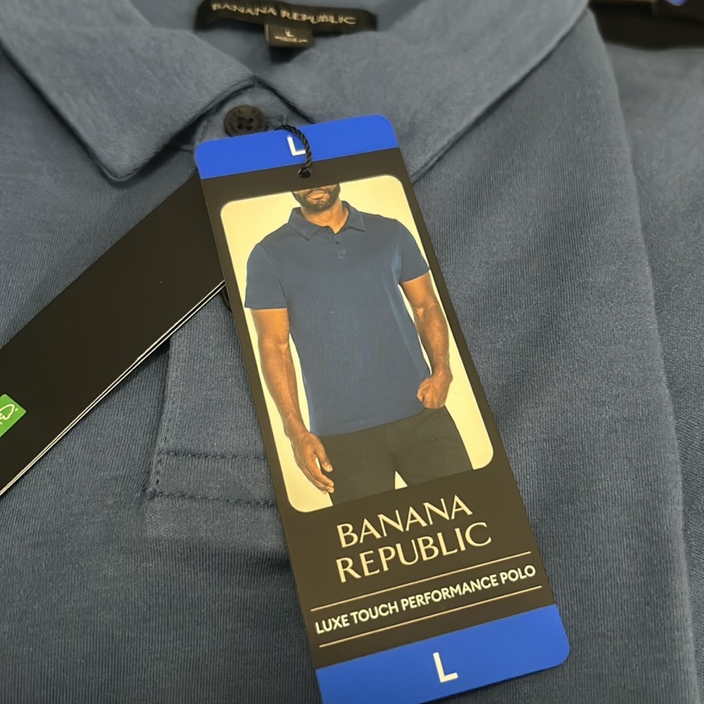 Banana Republic luxe touch performance polo 100% cotton size L NWT